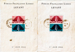 LEVANT  1942  AIR SHEETS  CANCELLED  PERF & IMPERF. - Used Stamps
