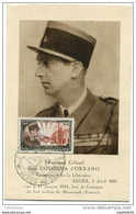 Algérie/France; FDC 1951; Carte Maximum " Colonel D'Ornano " Alger - FDC