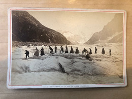 Chamonix Mont Blanc * Photo CDV Cabinet Albuminée Circa 1881 * Traversée De La Mer De Glace * Photographe GARCIN Genève - Chamonix-Mont-Blanc