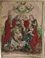 TOP "Image Pieuse - Parchemin " Jesus Lavendi Peids DesApostoles " -XVIII E Siècle- Holycard  Illustr.Cornelius De Boudt - Santini