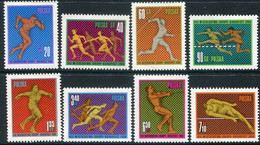 POLAND 1966 European Athletics MNH / **.   Michel 1680-87 - Nuevos