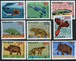 POLAND 1966 Prehistoric Creatures Used.  Michel 1655-63 - Gebraucht