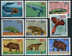 POLAND 1966 Prehistoric Creatures MNH / **.  Michel 1655-63 - Nuovi