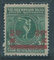 BELGIUM Olympic Overprinted Stamp 5c With Closed Perforation At The Left MWH - Ete 1920: Anvers