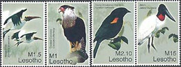 LESOTHO 2007 - Oiseaux Du Monde (crested Caraca) - 4 V. - Cigognes & échassiers
