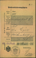 1917, "M, - Galdbach", L1 Auf Postschein - Maschinenstempel (EMA)