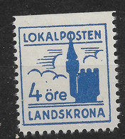 Schweden, Postfrischer Wert Einer Ausgabe Der Stadtpost-Marken Für Landskrona - Emisiones Locales