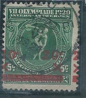 BELGIUM Olympic Overprinted Stamp 5c Used With Displaced Overprint To The Left - Estate 1920: Anversa