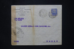 BRÉSIL - Enveloppe Commerciale De Santos Pour La France Par Le S/S Dupleix  Avec Contrôle Postal - L 107821 - Storia Postale