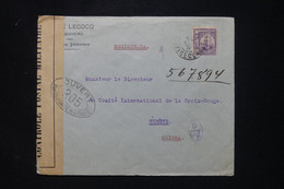 BRÉSIL - Enveloppe En Recommandé De Rio Pour La Croix Rouge De Genève En 1917 Avec Contrôle Postal - L 107822 - Briefe U. Dokumente