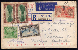 NEW ZEALAND NUOVA ZELANDA 1 4 1946  RETURN TO PEACE AT THE CLOSE WORLD WAR II FDC COVER REGISTERED LETTER LETTERA LETTRE - Cartas & Documentos