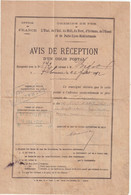 FRANCE : ENTIER POSTAL . 5 Cts VERT . TYPE SAGE . " AVIS DE RECEPTION DE COLIS POSTAL " . OBL . B . 1892 . - Storia Postale