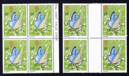 1981 Schmetterling (Macullinea Arion) 18p, Postfrischer 4er Block, Verschobener Golddruck Mit Normal 4er Block. - Plaatfouten En Curiosa