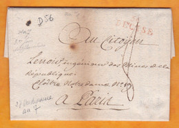 1798 - An 7 -  Marque Postale 56 DECIZE Sur LAC Amicale De 2 Pages Vers  PARIS - Directoire - 1701-1800: Precursori XVIII