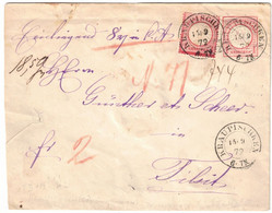1872, Umschlag 1 Gr. Kl. Schild Mit 1 Gr. Zusatz, Wertbrief Ab "KRAUPISCHKEN" Nach Tilsit. Seltener Ostpreussen-Stempel - Affrancature Meccaniche Rosse (EMA)