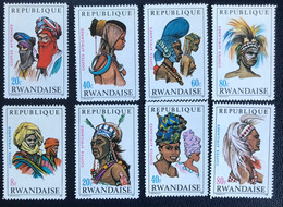 République Rwandaise - C2/13 -  MNH - 1969 - Michel 327#334 - Afrikaanse Hoofdtooien - Unused Stamps