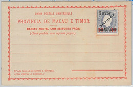 46483 - MACAU & TIMOR -  POSTAL HISTORY -  Mi # 69c On STATIONERY CARD: H& G # 9 - Cartas & Documentos