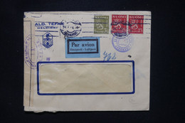 FINLANDE - Enveloppe Commerciale De Helsinki Par Avion En 1944 Avec Contrôles Postaux - L 107885 - Storia Postale