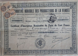 Coopérative Agricole Des Producteurs De La Vendée - 1933 - La Roche Sur Yon - 85 Vendée - Agriculture