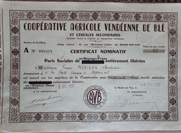 Coopérative Agricole Vendéenne De Blé - 1961 - La Roche Sur Yon - 85 Vendée - Version Bleue - Agriculture