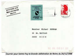 ColBM France Greve 1988 Reims Sur Lettre Cote 30 Euro - Andere & Zonder Classificatie