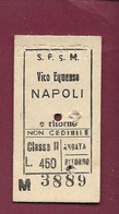 081021 - TICKET TRANSPORT METRO CHEMIN DE FER TRAMWAY - METROPOLITAIN ITALIE SFSM Vico Equense NAPOLI M3889 - Europe