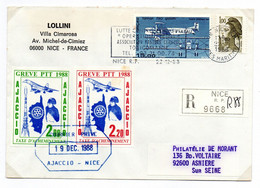 ColBM France Greve 1988 Ajaccio Sur Lettre  Cote 60 Euro - Andere & Zonder Classificatie