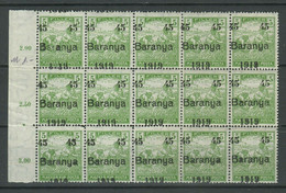 Hungary Baranya 1919 ☀ 45f/5f Block With Error ☀ MH/MNH - Baranya