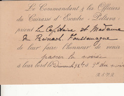 Carton D'invitation Sur Cuirassé D'escadre Poltava Russie 1909 - Boten