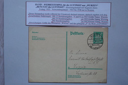 AC12 ALLEMAGNE BELLE LETTRE RARE 1926  WURZEN   POUR LEIPZIG +AEROPHILATELIE+AFFRANCH.  INTERESSANT - Lettres & Documents