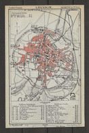 CARTE PLAN 1910 - BELGIQUE - LOUVAIN - PRINCIPAUX HOTELS - ÉDIFICES RELIGIEUX ET CIVILS - Cartes Topographiques