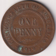 AUSTRALIA , PENNY 1919 , UNCLEANED BRONZE COIN - Penny