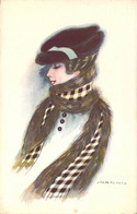Jeune Femme à Petit Chapeau Et Grande écharpe  Superbe Illustration De Nanni - Nanni