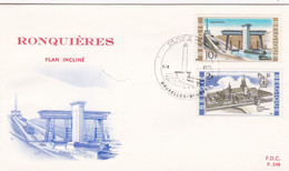 Enveloppe FDC 1466 1469 Ronquières Plan Incliné - 1961-70