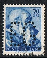 1961 - ITALIA / ITALY - PERFIN SERIE MICHELANGIOLESCA / PERFIN MICHELANGIOLESCA SERIES. USATO / USED - Perforiert/Gezähnt