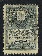 1907 - SAN MARINO - STEMMA / COAT OF ARMS. USATO / USED - Oblitérés
