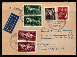 CA166- COVERAUCTION!!! -DDR BERLIN 23-7-58 TO BOGOTA, COLOMBIA 29-JUL-58 - ART / SPORTS - Covers & Documents