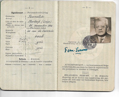 Passeport Servais Fernand Journaliste Le Soir, Doyen De La Presse Belge, Auteur De Chansons, Chroniqueur Bruxelles 1951 - Non Classés