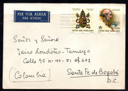 CA215- COVERAUCTION!!! - VATICAN 1998 TO BOGOTA, COLOMBIA - ALESSANDRO VI / ARMS - Covers & Documents