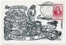 FRANCE => Carte Locale "Journée Du Timbre" N° 779 Louvois - Colmar - 15 Mars 1947 - 1940-1949