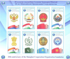 2021. Tajikistan, 20y Of The Shanghai Cooperation Organization Foundation, Sheetlet Imperforated, Mint/** - Azerbaijan