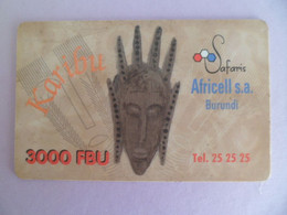 Télécarte Safaris Africell BURUNDI - Masque Karibu 2003 - Burundi