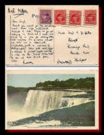 1947 Canada Air Mail Postcard Niagara Falls Posted To GB - Histoire Postale