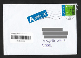 Belgium Cover With King Philippe Stamp Sent To Peru - Briefe U. Dokumente