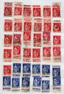 TYPE PAIX N° 285 ET 365 - LOT DE 36 TIMBRES OBLITERES AVEC BANDES PUBLICITAIRES - Used Stamps