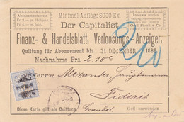 Schweiz 1906 Nachnahhme Postkarte 'DER CAPITALIST' 12 Rp Blau BASEL (r125) - Cartas
