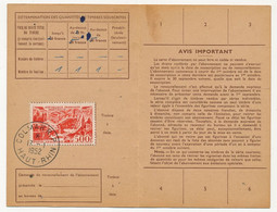 Carte D'abonnement Aux Timbres-poste Spéciaux Français, Affr 500F P.A Marseille, Obl Colmar R.P 17/1/1952 - 1927-1959 Briefe & Dokumente