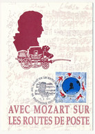 FRANCE - Carte Commémo. Aff 2,50 Mozart - Avec Mozart Sur Les Routes De Poste - Riquewihr Philatélie - 15/10/1991 - Musique