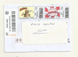 PERSONNALISE MON TIMBRE EN LIGNE  THEME  ASTERIX 2 VALEURS  SUR LETTRE + STIKER LETTRE SUIVIE. - Sonstige & Ohne Zuordnung