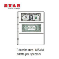 13 SVAR - Pagine Per La Raccolta Di Cartamoneta E/o Spezzoni - 3 Tasche Tutte Trasparenti -  FOTO COD 27 421 205 - Sobres Transparentes